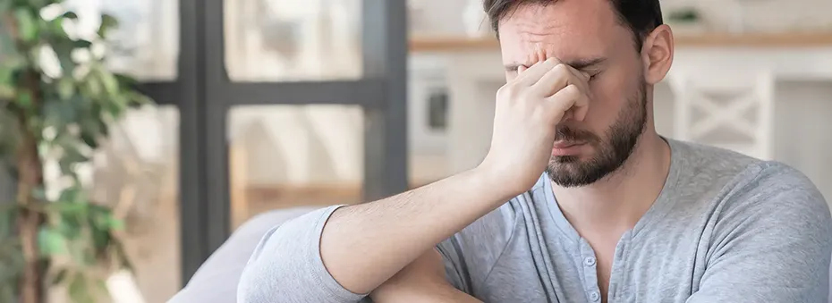 man with headache