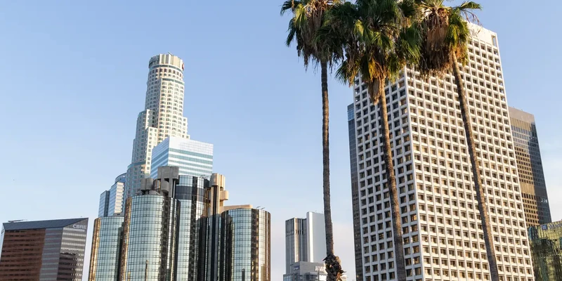 angeles skyline golden hour