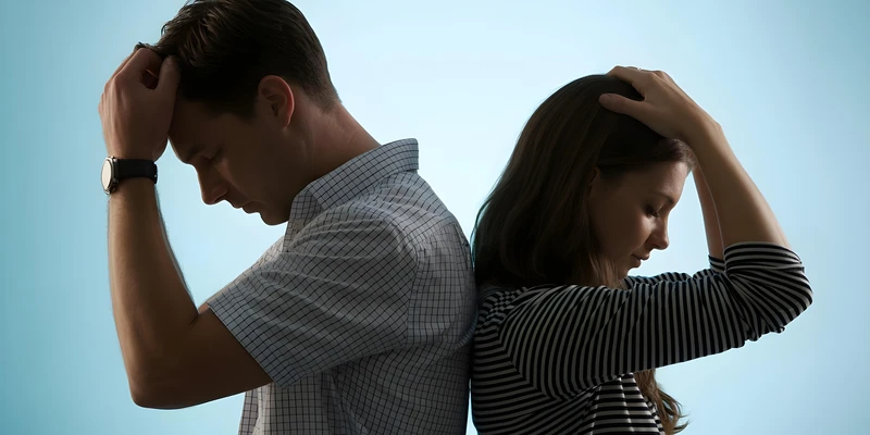 couple facing away showing sadness conflict