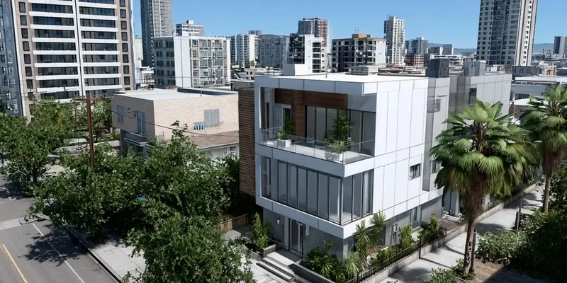 downtown studio city from hills