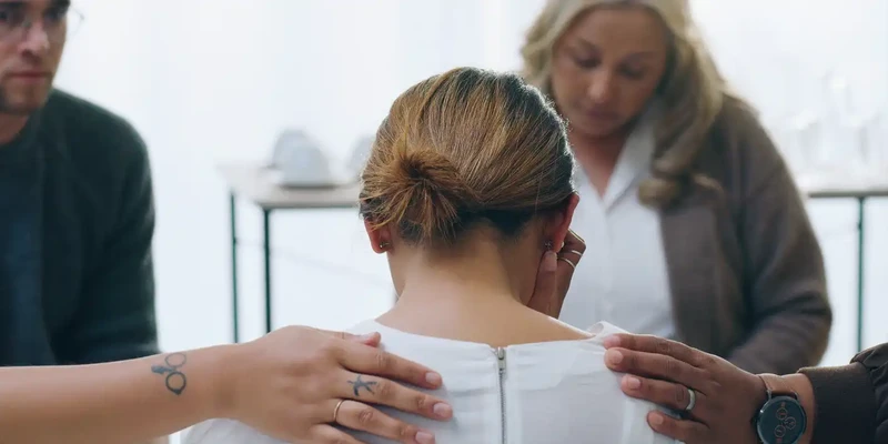 group therapy meeting counseling with people support console