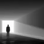 silhouette bright light symbolic representation choice