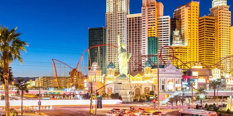 vegas strip sunset